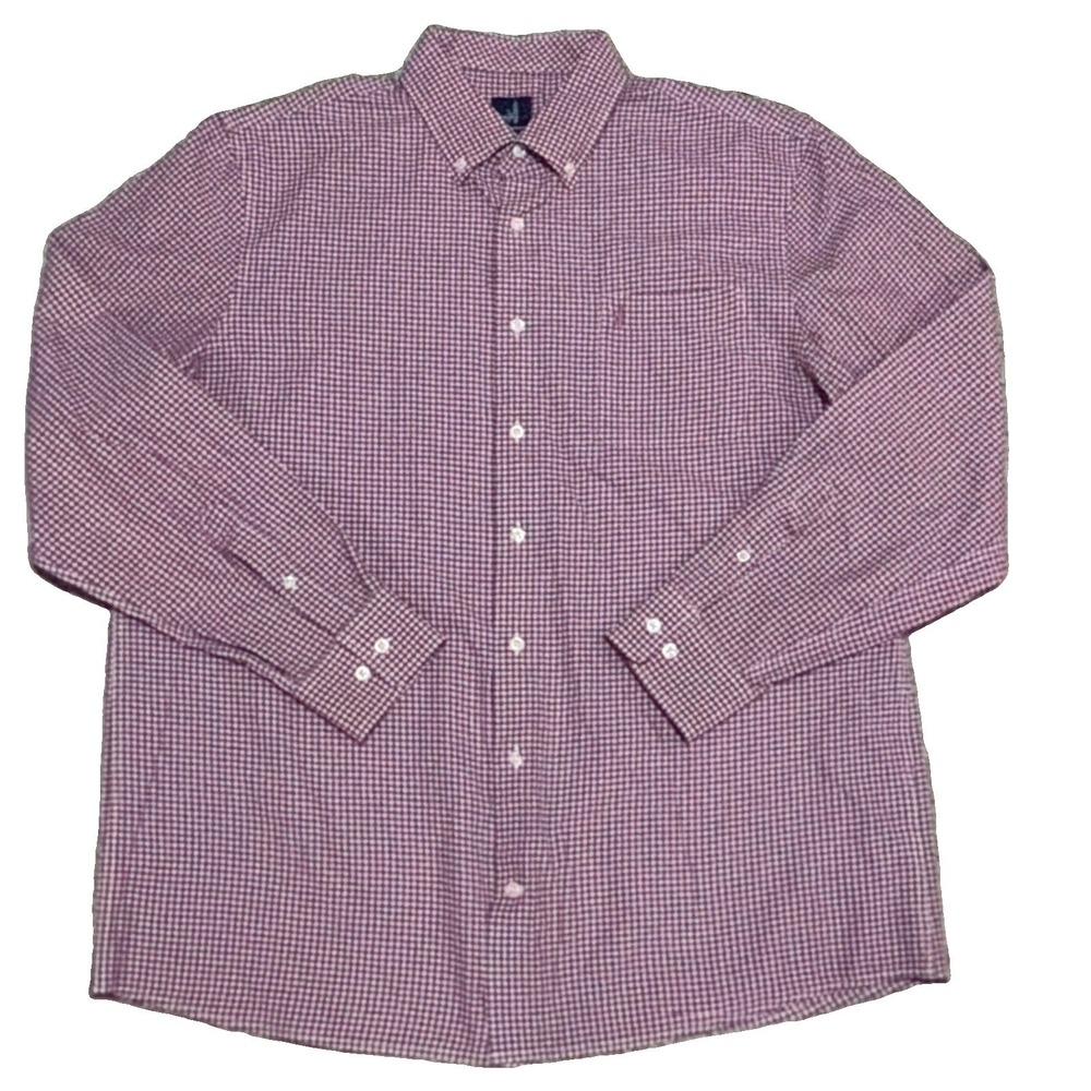 Johnnie-O Prep-Formance Shirt Men's L Scarlet Red White Gingham JMWL2860